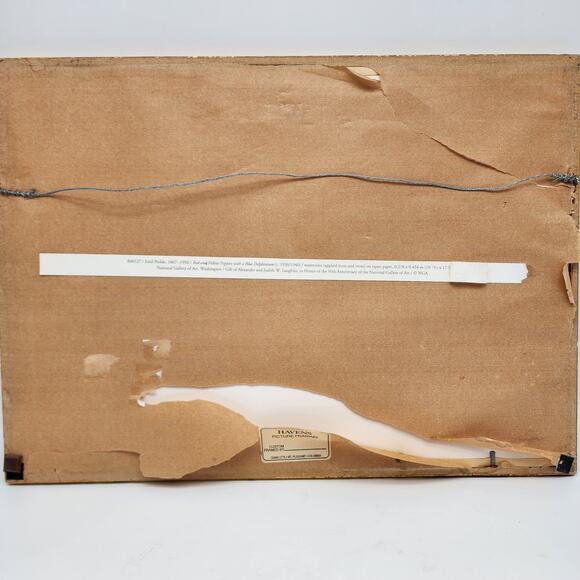 Emil Nolde Watercolor Red Yellow Poppies Blue Delphinium 1930 Japan 16x12" Repro - Picture 9 of 11